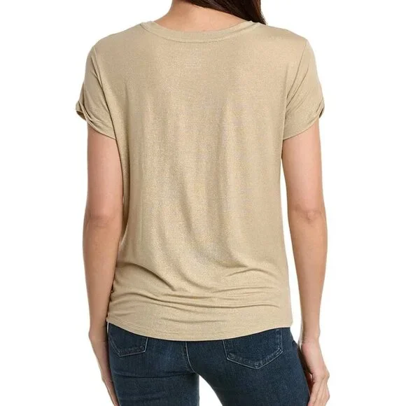 NWT‎ | Majestic Filatures Soft Touch Gold Metallic T Shirt - $215 - Picture 2 of 7